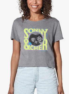 Sony and Cher Retro Circle Logo Women's Crop Top T-Shirt