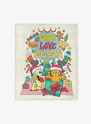 Garfield Peace Love Lasagna 50x60" Silk Touch Throw Blanket