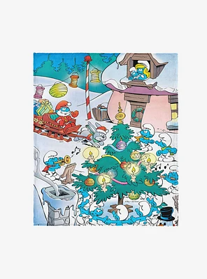 The Smurfs Winter Bash 50x60" Silk Touch Throw Blanket