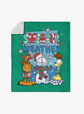 Garfield Sweater Weather Silk Touch Sherpa Throw Blanket