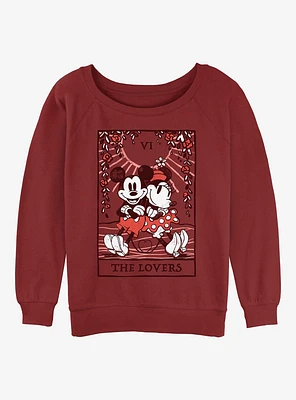 Disney Mickey Mouse and Minnie The Lovers Tarot Womens Slouchy Sweatshirt