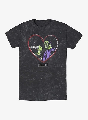 Universal Monsters Heart Icons Mineral Wash T-Shirt