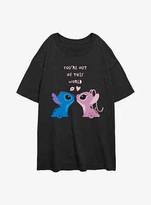 Disney Lilo & Stitch Youre Out Of This World Womens Oversized T-Shirt