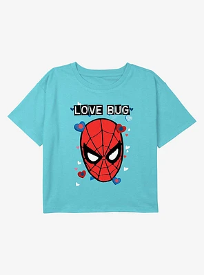 Marvel Spider Man Love Bug Youth Girls Boxy Crop T-Shirt