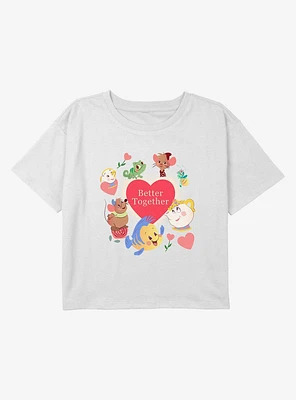 Disney Princess Better Together Youth Girls Boxy Crop T-Shirt