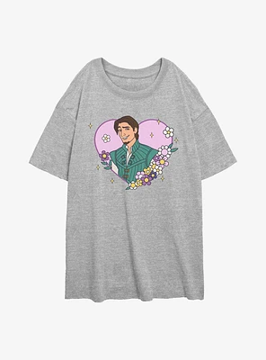 Disney Princess Flynn Ryder Heart Womens Oversized T-Shirt