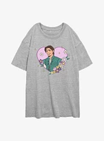 Disney Princess Flynn Ryder Heart Womens Oversized T-Shirt