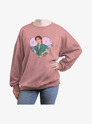 Disney Princess Flynn Ryder Heart Womens Oversized Sweatshirt