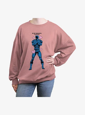 Marvel Black Panther Be My Wakanda Forever Womens Oversized Sweatshirt