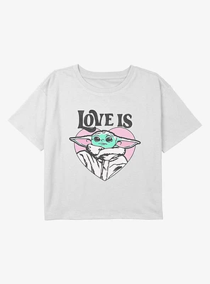Star Wars The Mandalorian Love Is Heart Youth Girls Boxy Crop T-Shirt