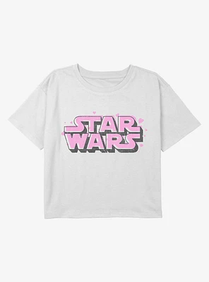 Star Wars Hears Logo Youth Girls Boxy Crop T-Shirt