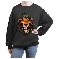 Disney The Lion King Scar Pattern Face Womens Oversized Sweatshirt