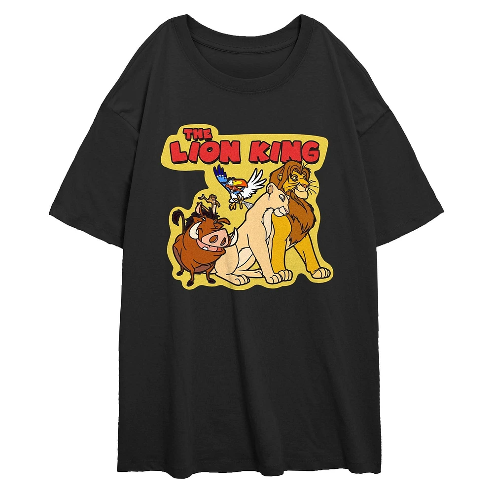 Disney The Lion King Group Cut Out Womens Oversized T-Shirt