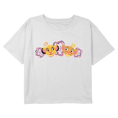 Disney The Lion King Simba And Nala Pals Youth Girls Boxy Crop T-Shirt