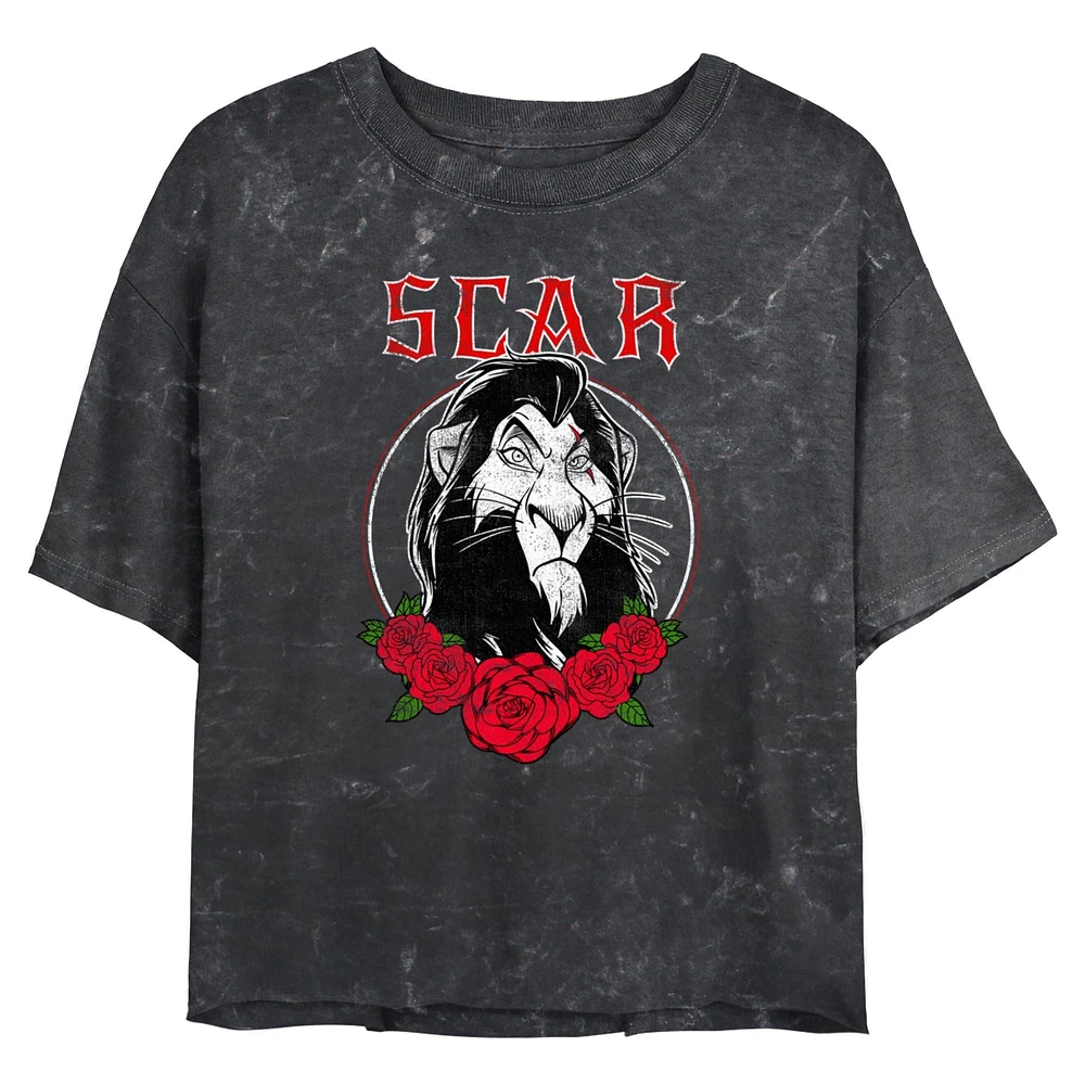 Disney The Lion King Scar Rose Mineral Wash Womens Crop T-Shirt