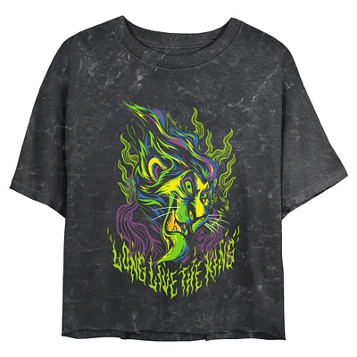 Disney The Lion King Long Live Scar Metal Mineral Wash Womens Crop T-Shirt