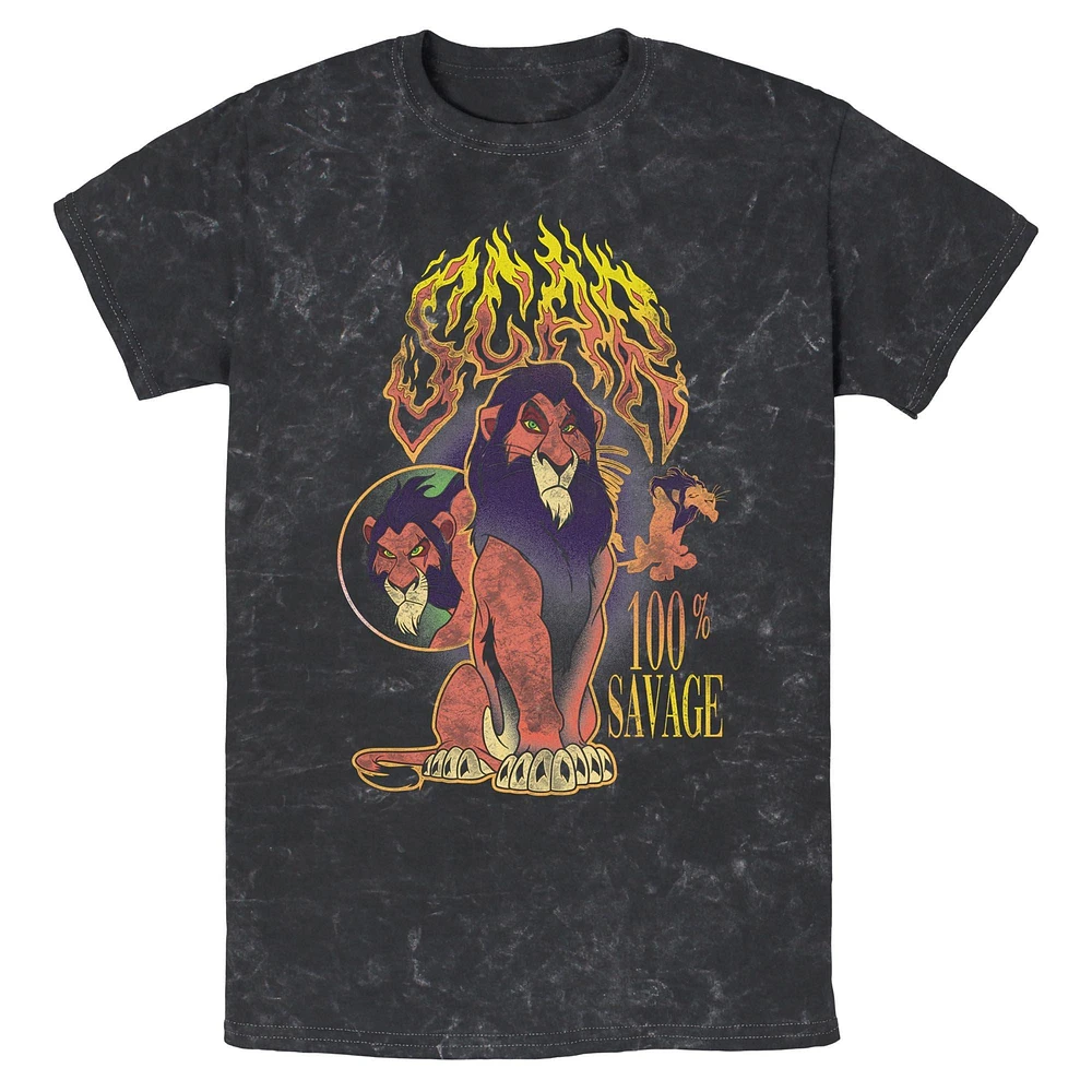Disney The Lion King Scar 100 Percent Savage Mineral Wash T-Shirt