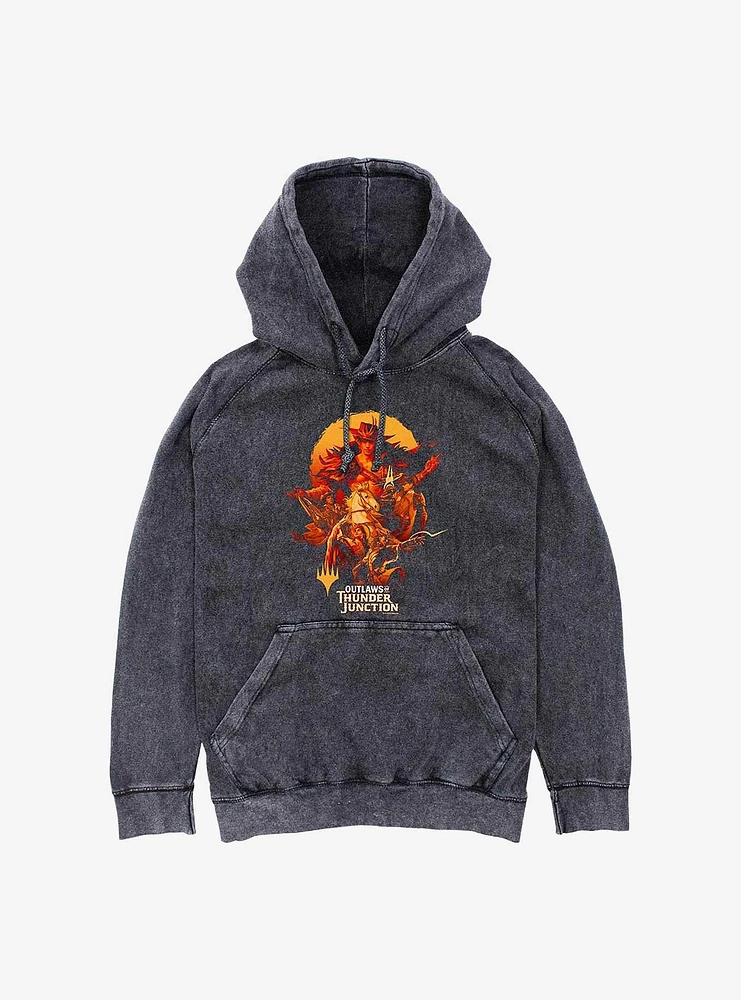 Magic: The Gathering Outlaws Of Thunder Junction Poster Mineral Wash Hoodie