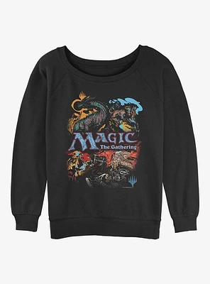 Magic: The Gathering Vintage Collage Womens Slouchy Sweatshirt