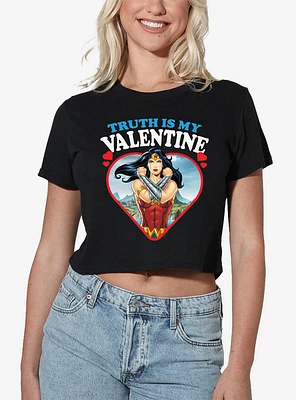 DC Comics Wonder Woman Truth Is My Valentine Women's Crop Top T-Shirt