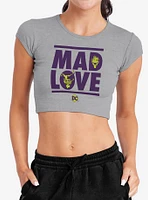 DC Comics Joker Harley Quinn Mad Love Cap Sleeve Baby Rib Women's Crop Top