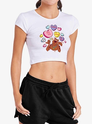 Scooby-Doo! Heart Candy Cap Sleeve Baby Rib Women's Crop Top