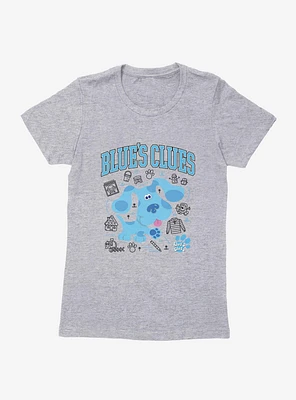 Blue's Clues Collegiate Font Icons Womens T-Shirt