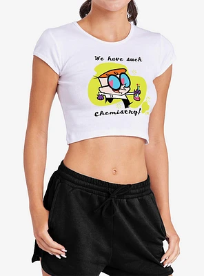Dexter's Laboratory We Have Such Chemistry Cap Sleeve Baby Rib Women's Crop Top