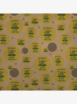 I'm Toadally Totally In Love With You Frog Premium Kraft Wrapping Paper