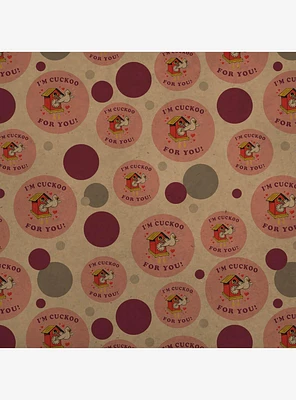 I'm Cuckoo For You Crazy Clock Premium Kraft Wrapping Paper