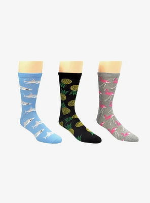 Beach 3-Pair Crew Socks