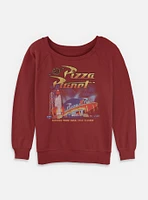 Disney Pixar Toy Story Pizza Planet Poster Style  Womens Slouchy Sweatshirt
