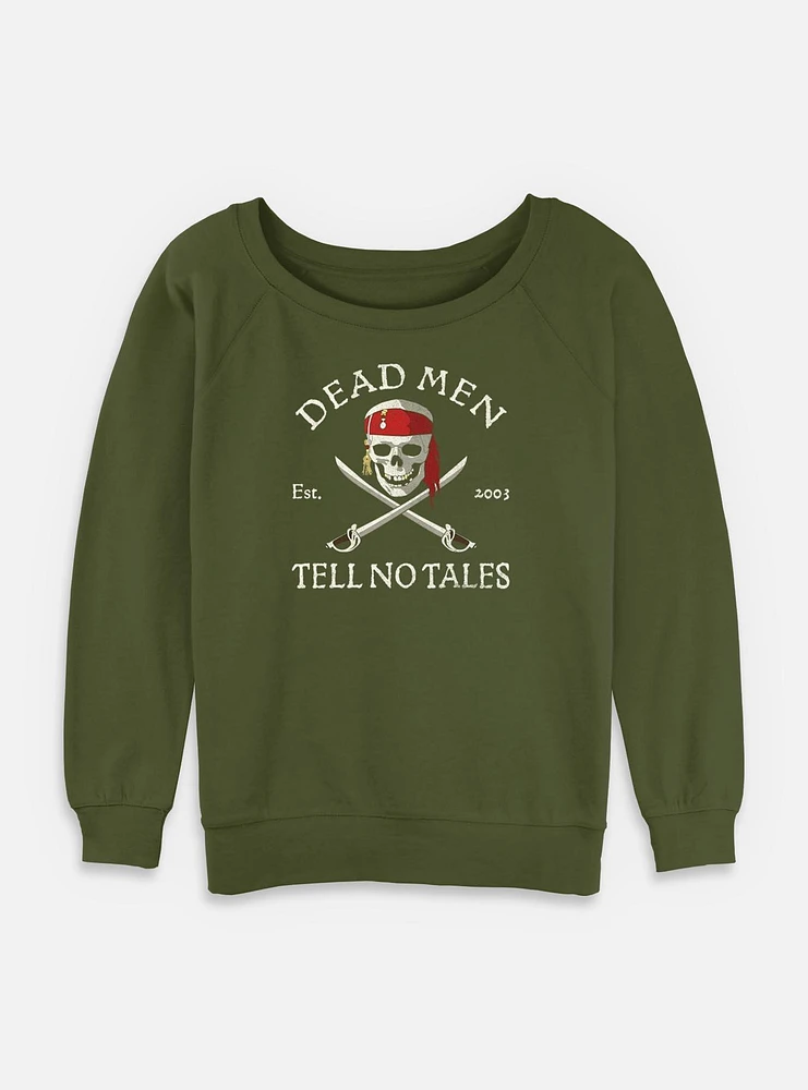 Disney Pirates of the Caribbean Dead Men Tell No Tales Womens Slouchy Sweatshirt