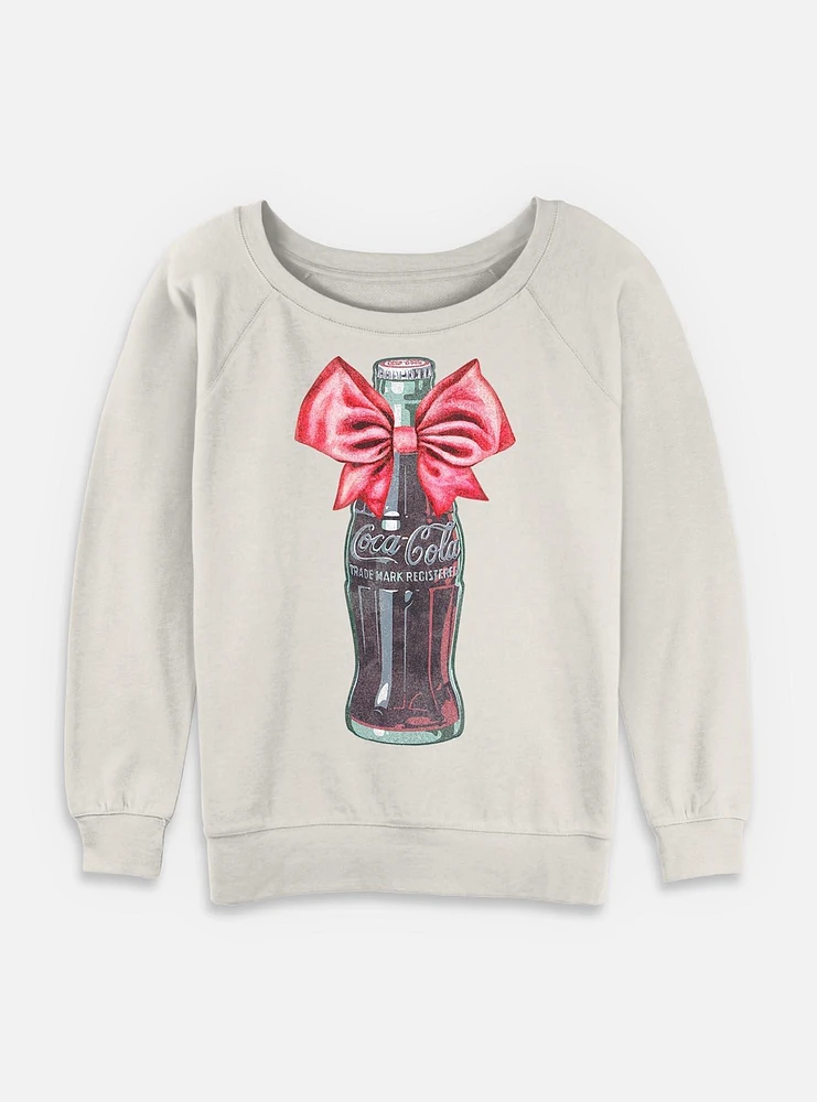 Coca-Cola Diet Coke Classic Bottle With Bow Womens Slouchy Sweatshirt