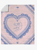 Vintage Hearts Silk Touch Sherpa Throw Blanket