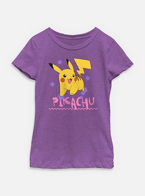 Pokemon Pikachu Splatter Youth Girls T-Shirt