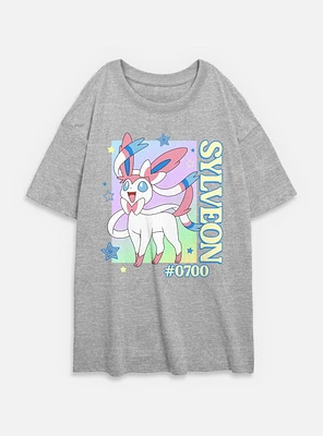 Pokemon Sylveon Stars Frame Womens Oversized T-Shirt