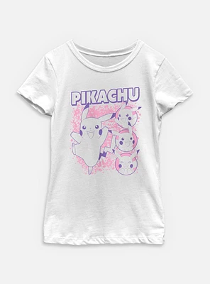 Pokemon Happy Pikachu Icons Youth Girls T-Shirt