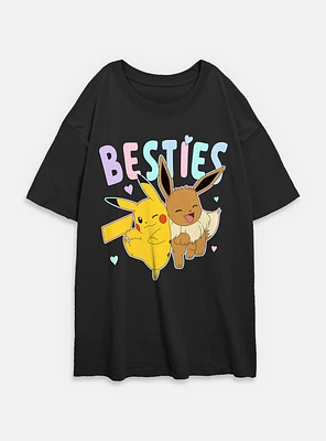 Pokemon Besties Pikachu Eevee Womens Oversized T-Shirt