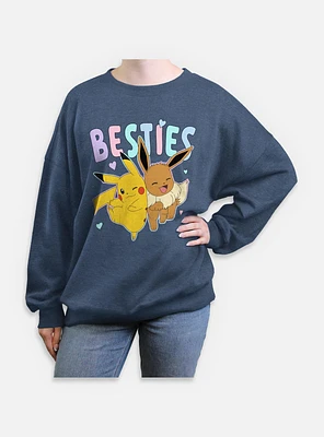Pokemon Besties Pikachu Eevee Womens Oversized Sweatshirt