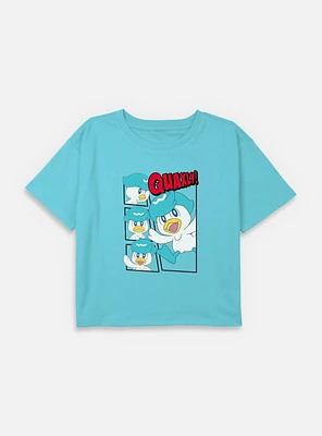 Pokemon Quaxly Box Frames Youth Girls Boxy Crop T-Shirt