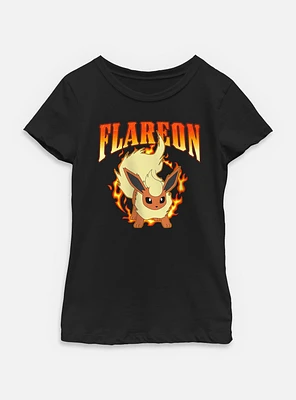 Pokemon Flareon Fire Attack Type Youth Girls T-Shirt