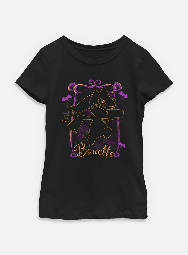 Pokemon Banette Spooky Frame Youth Girls T-Shirt