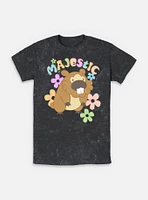 Pokemon Bidoof Majestic Flowers Mineral Wash T-Shirt
