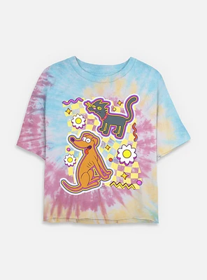 The Simpsons Retro Style Tie Dye Crop Womens  T-Shirt