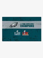NFL 2025 Super Bowl LIX Philadelphia Eagles Multi Champ Tradition 20x32" Washable Rug