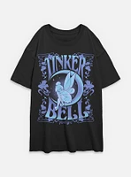 Disney Tinker Bell Moon Floral Womens Oversized T-Shirt