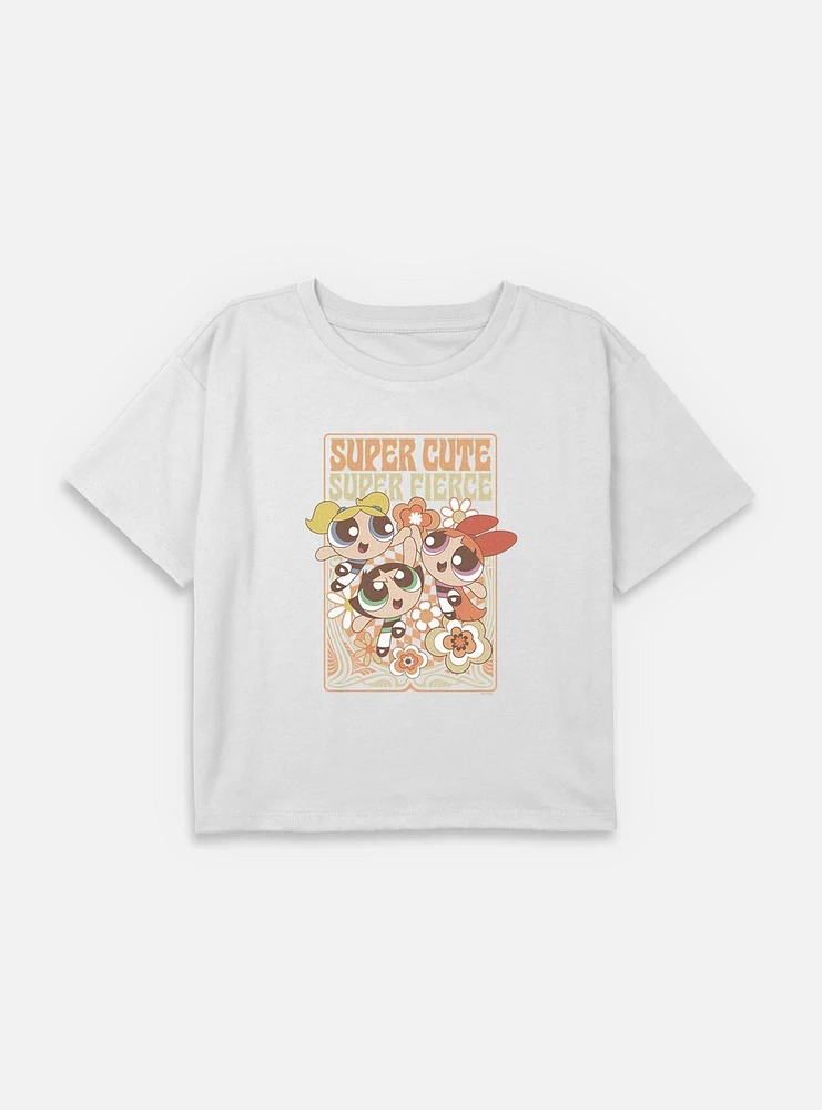 The Powerpuff Girls Bubbles With Cami Super Cute Fierce Youth Boxy Crop T-Shirt
