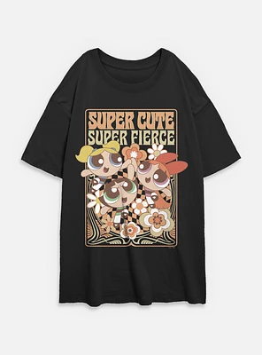 The Powerpuff Girls Bubbles With Cami Super Cute Fierce Womens Oversized T-Shirt