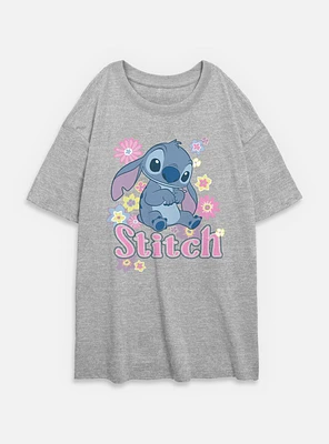 Disney Lilo & Stitch Spring Time Back Womens Oversized T-Shirt